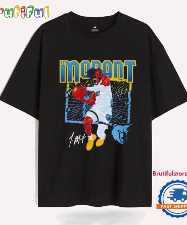 Ja Morant Jump Shot Shattered Memphis Grizzlies Signature T Shirt
