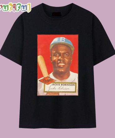 Jackie Robinson Brooklyn Dodgers 1952 Baseball Card Player T Shirt