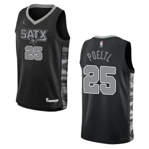 2022-23 San Antonio Spurs Youth Statement Edition Jakob Poeltl Black Jersey - Alzaintravels
