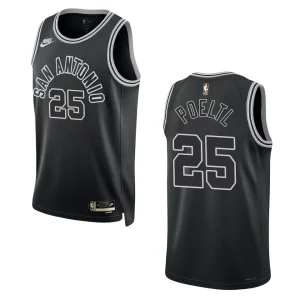 San Antonio Spurs 2022-23 Classic Edition Jakob Poeltl Black Jersey 50th Season - Alzaintravels
