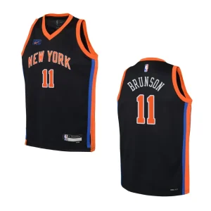Youth New York Knicks 2022-23 City Edition Jalen Brunson Black Jersey - Alzaintravels