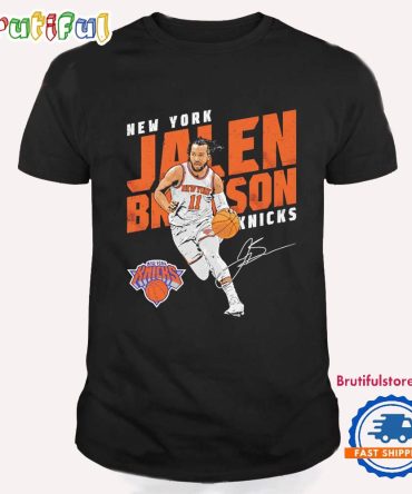 Jalen Brunson New York Knicks Slant Signature T Shirt