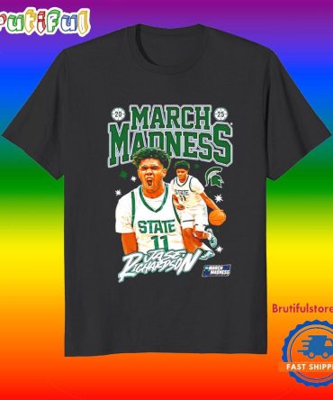 Jase Richardson Michigan State Spartans 2025 March Madness Graphic T Shirt