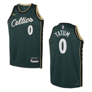 Boston Celtics 2022-23 City Edition Youth Jayson Tatum Green Jersey - Alzaintravels