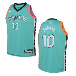 San Antonio Spurs 2022-23 City Edition Youth Jeremy Sochan Turquoise Jersey - Alzaintravels