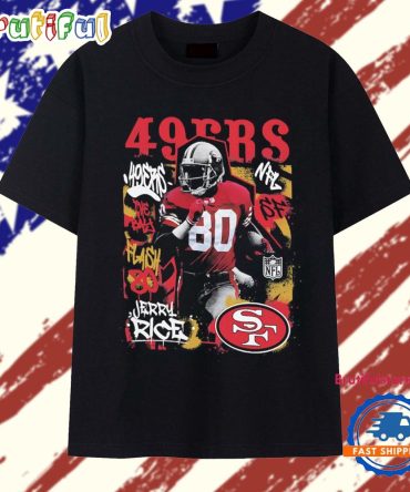 Jerry Rice San Francisco Nfl Star Player Graffiti Style T Shirt