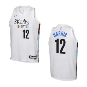 2022-23 Brooklyn Nets Youth City Edition Joe Harris White Jersey - Alzaintravels