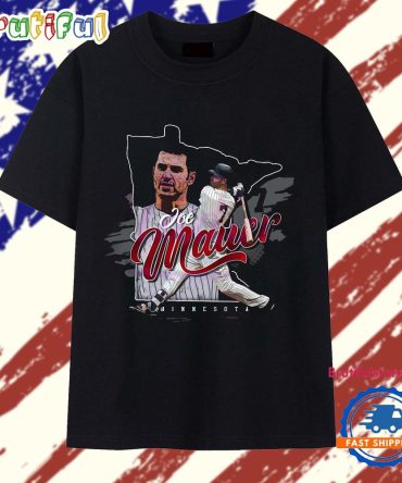 Joe Mauer Minnesota Twins State Silhouette Vintage Baseball T Shirt