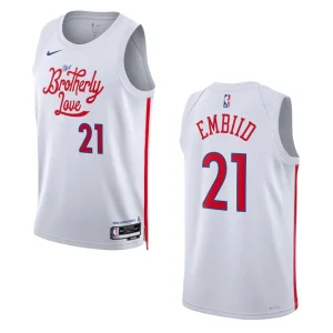 Joel Embiid City Edition Philadelphia 76ers 2022-23 White Swingman Jersey - Alzaintravels