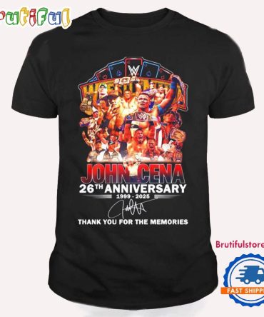 John Cena 26Th Anniversary 1999 2025 Thank You Signture T Shirt