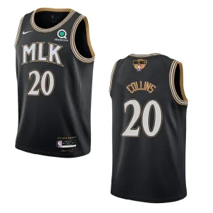 John Collins Hawks 2021 NBA Playoffs Bound Jersey Black - Alzaintravels