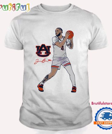 Johni Broome Superstar Pose Signature Auburn Tigers Basketball T Shirt