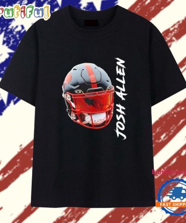 Josh Allen Black Helmet Buffalo Bills T Shirt