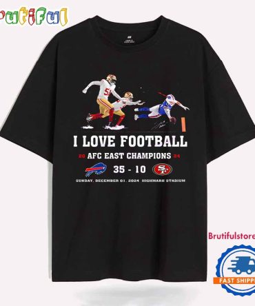 Josh Allen Fly I Love Football Afc East Champions 2024 T Shirt
