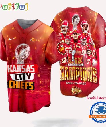 Kansas City Chiefs Back To Back Super Bowl Lix Champions Baseball Jerseys
