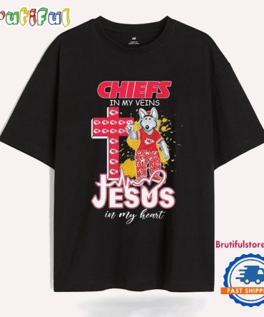 Kansas City Chiefs In My Veins Jesus In My Heart Mascot T Shirt