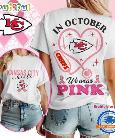 Kansas City Chiefs In October We Wear Pink Vintage T Shirt