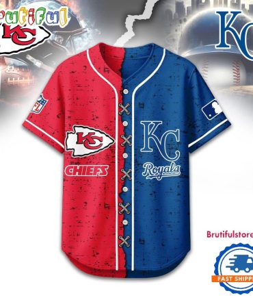 Kansas City Chiefs Mix Kansas City Royals Sporty New Design Baseball Jersey