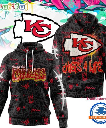 Kansas City Chiefs Nfl Special Graffiti My Team 4 Life All Over Print Hoodie Shirt