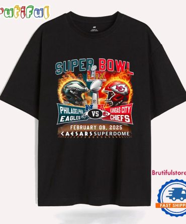 Kansas City Chiefs Vs Philadelphia Eagles 2025 Super Bowl Lix Helmet T Shirt