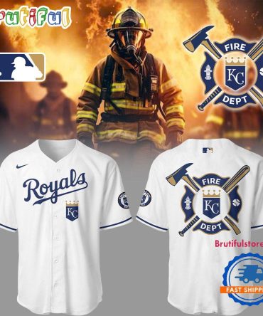 Kansas City Royals X Firefighter Appreciation Night White Baseball Jersey