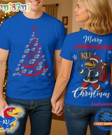 Kansas Jayhawks 2025 Ncaa Merry Christmas Unisex 3D Shirt