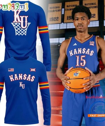 Kansas Jayhawks Basketball Retro 1988 Uniform Limited Edition Long Sleeve Shirt