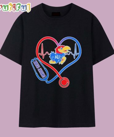 Kansas Jayhawks Caring Hearts Nurse T Shirt
