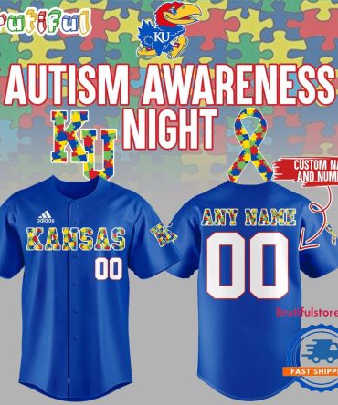 Kansas Jayhawks X Autism Awareness Day 2025 Custom Baseball Jersey