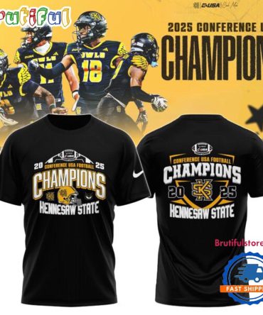 Kennesaw State Owls 2025 C-Usa Football Conference Champions Limited Edition T Shirt