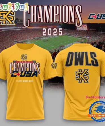 Kennesaw State Owls 2025 C-Usa Football Conference Champions T Shirt