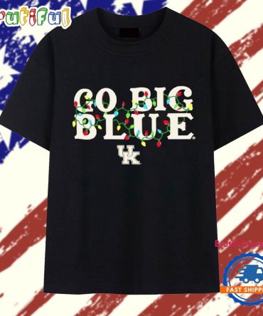 Kentucky Wildcats Go Big Blue String Lights Christmas T Shirt