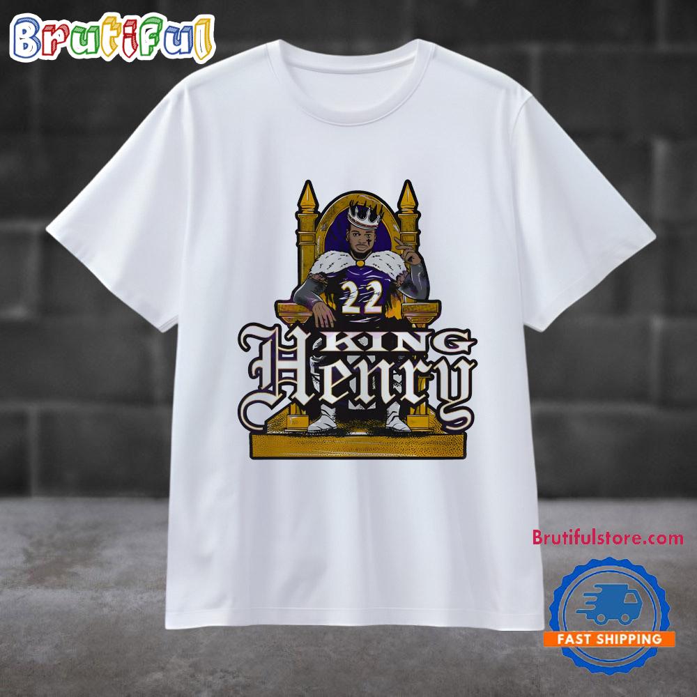 King Henry Baltimore Ravens Derrick Henry 22 King H Throne T Shirt