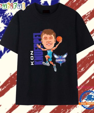 Kon Knueppel Big Head Caricature Charlotte Hornets T Shirt