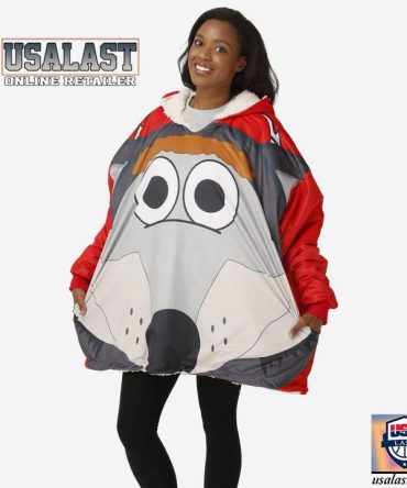 Kansas City Chiefs Kc Wolf Mascot Fleece Oodie Blanket Hoodie Hooded Blanket