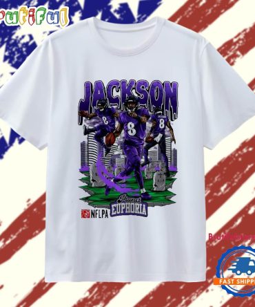 Lamar Jackson #8 Baltimore Ravens Football Quarterback Comic T Shirt