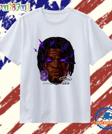 Lamar Jackson #8 Lightning Eyes Nfl Big Head Comic T Shirt