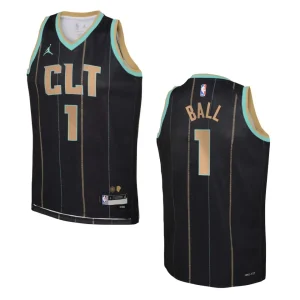 Charlotte Hornets 2022-23 City Edition Youth LaMelo Ball Black Jersey - Alzaintravels