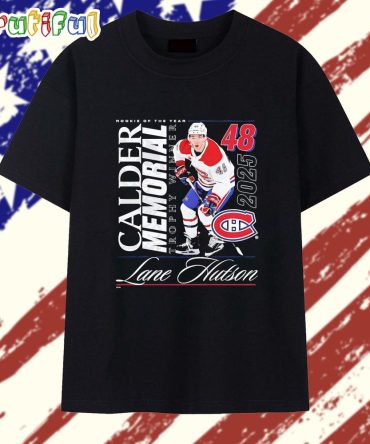 Lane Hutson #48 Montreal Canadiens Rookie Of The Year 2025 Calder Memorial Trophy Winner T Shirt