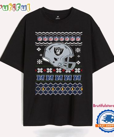 Las Vegas Raiders Football Logo Team Helmet Merry Chritmas 2024 T Shirt