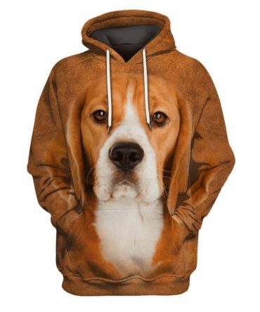 Dog Hoodie Beagle Beagle Face Hair Graphic Hoodie Brown Unisex
