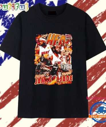 Lebron James And Dwyane Wade Miami Heat Picture Collage T Shirt