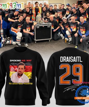 Leon Draisaitl Edmonton Oilers 1000 Career Nhl Points Black Sweatshirt