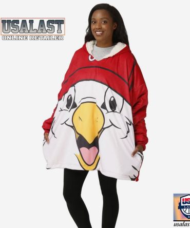 Personalized Washington Nationals Screech Mascot Blanket Hoodie Hoodie Blanket