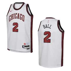 2022-23 Chicago Bulls Youth City Edition Lonzo Ball White Jersey - Alzaintravels