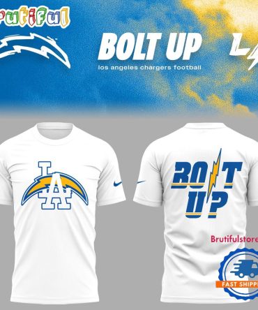 Los Angeles Chargers Bolt Up Shirt 2025 White 3D Shirt