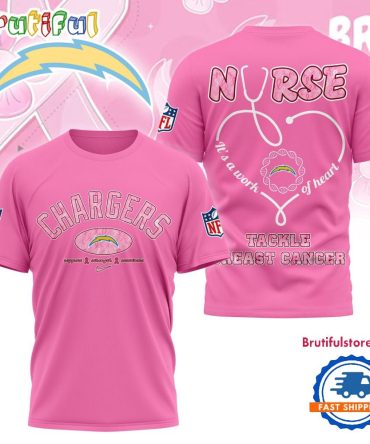 Los Angeles Chargers Nurse Breast Cancer Awareness Limited Ediition 3D Shirt