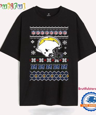 Los Angeles Chargers Football Logo Team Helmet Merry Chritmas 2024 T Shirt