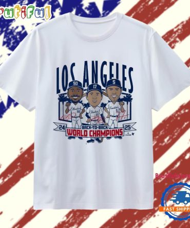 Los Angeles Dodgers 2025 Baseball Back-To-Back World Champs Caricatures T Shirt