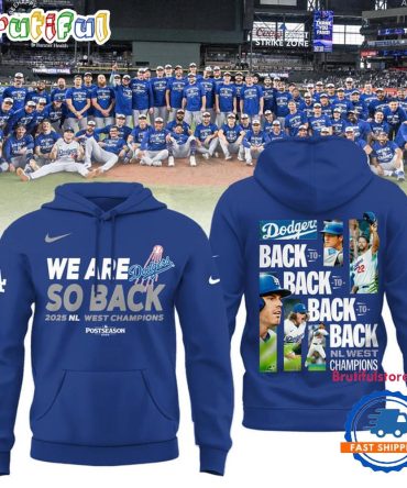 Los Angeles Dodgers 2025 Nl West Division Champions Back To Back Hoodie